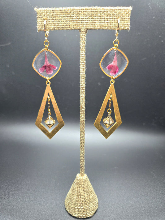 Long dangle earrings with crystal detail